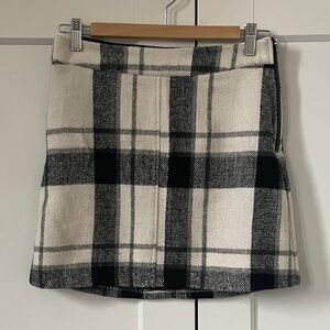 Lulu's Black and Cream Plaid Mini Skirt